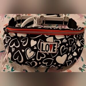 NWT Brighton Endless Love Heart Nylon Casual Everyday Bum Bag Purse